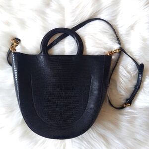 NWOT Banana Republic Black Hard Shell Crossbody Purse Gator Effect